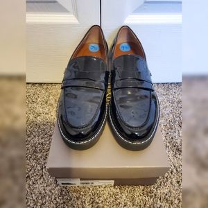 New- Patent leather Franco Sarto black loafers